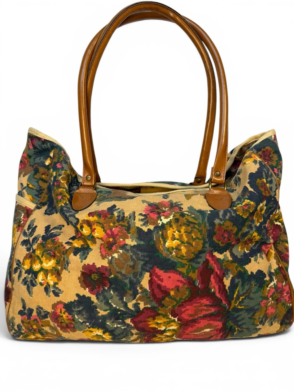 Vintage Carpetbags Floral Tapestry Tote Bag Cottagecore Boho Large